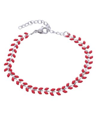 Bracelet laurier acier femme