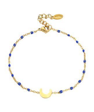 bracelet croissant de lune acier dore