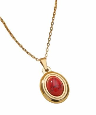 Collier pierre rouge femme