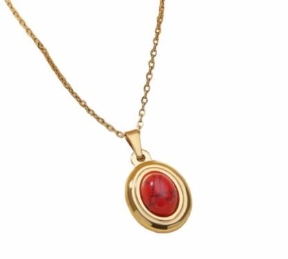 Collier pierre rouge femme